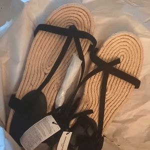 BANANA REPUBLIC Black Strap Espadrilles NWT